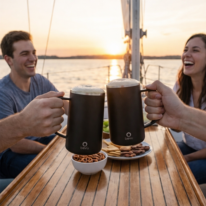BEVU DUO STEIN BEER INSULATED MUG (2 PACK) 28OZ