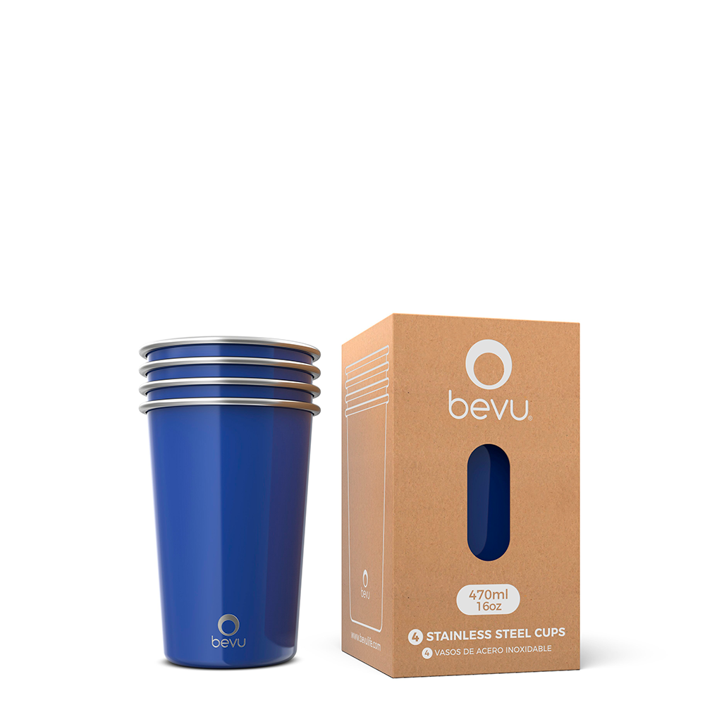 Image of Bevu® FIESTA Cups (4) 470ml / 16oz by Bevu Life, showcasing their modern design and generous capacity for enjoying your favorite drinks. Perfect for festive gatherings and joyful moments with friends and family.